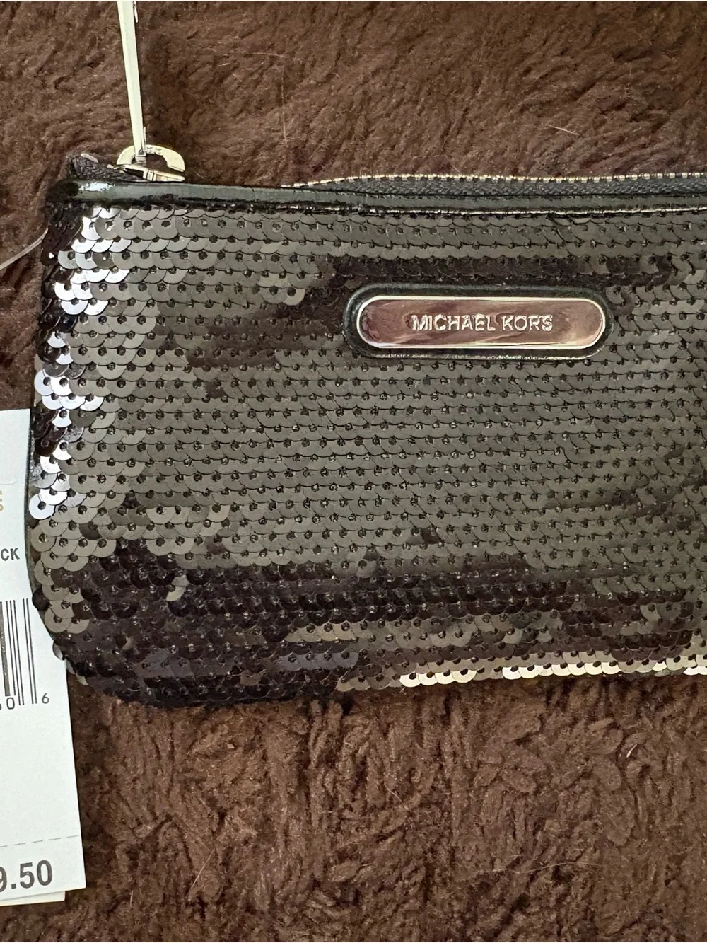 Michael Kors Black Sequin Cosmetic Pouch